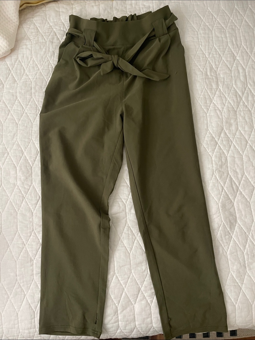 Grace Karin Olive Paperbag Waist Trousers